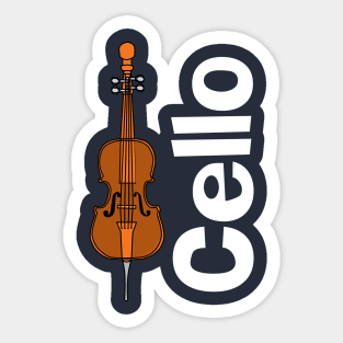 Cello Orchestra Musical Instrument White Text Sticker